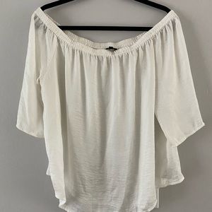 Off the shoulder white blouse
